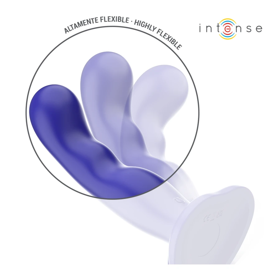 INTENSE - VIBRADOR SHORTY COM VENTOSA AZUL CONTROLE REMOTO